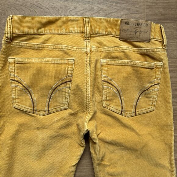 Vintage 90s Hollister Womens 30” Waist Low Rise Corduroy Gold Yellow Flare Pants - Picture 7 of 10